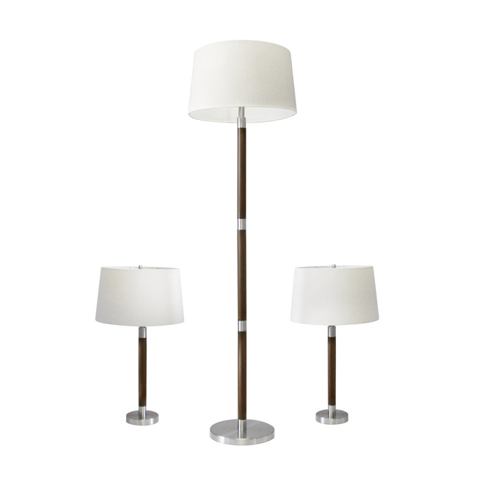 Charlton Home Chitwood 3 Piece Table And Floor Lamp Set Reviews