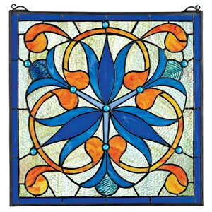 Mokara Orchid Trefoil Floral Stained Glass Window