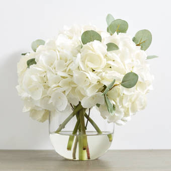 Gracie Oaks Large Hydrangea Eucalyptus Mixed Floral Arrangement