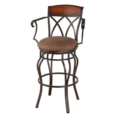 Hughey 30 Swivel Bar Stool Red Barrel Studio Frame Finish Matte