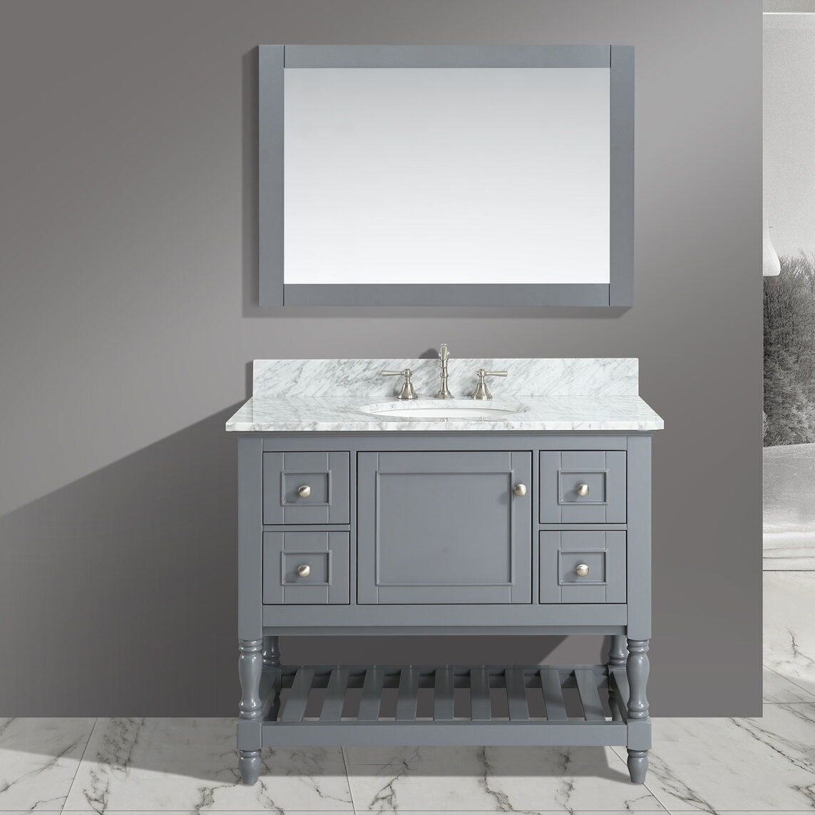 Charlton Home Mccombs 42 Single Bathroom Vanity Set With Mirror Reviews Wayfair