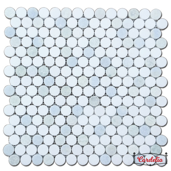 Cordelio Penny Round Honed 0 75 X 0 75 Marble Tile Wayfair