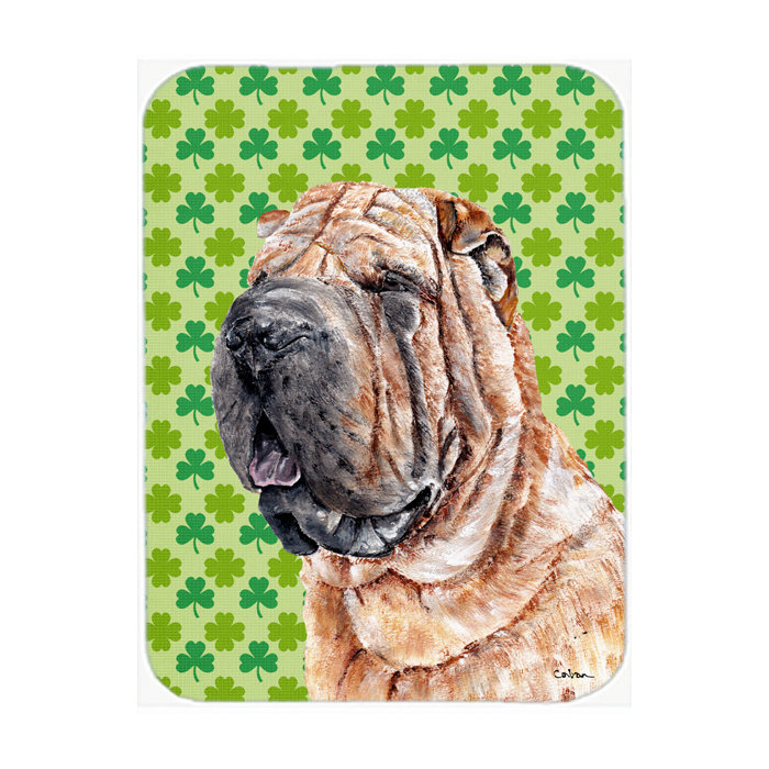 Caroline S Treasures Shamrock Lucky Irish Shar Pei St Patrick S Day Glass Cutting Board Wayfair