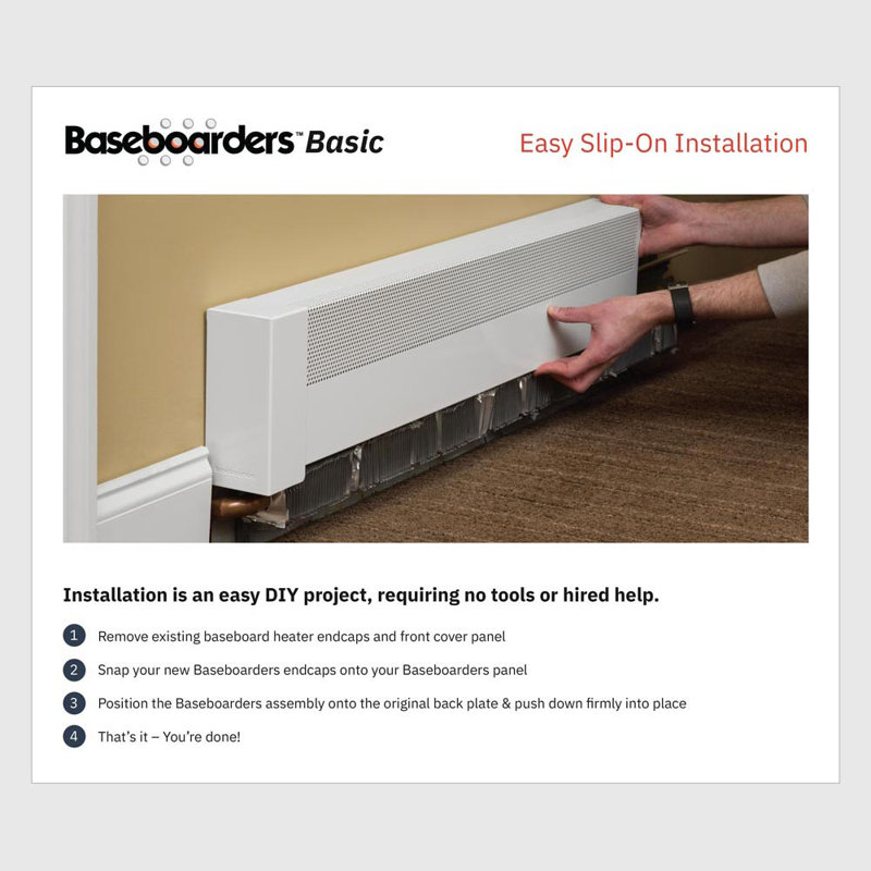 Baseboarders Basic Series Right Side End Cap Steel Easy Slip On