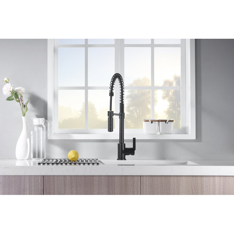 Ultra Faucets Euro Spring Pull Down Single Handle Kitchen Faucet Reviews Wayfair