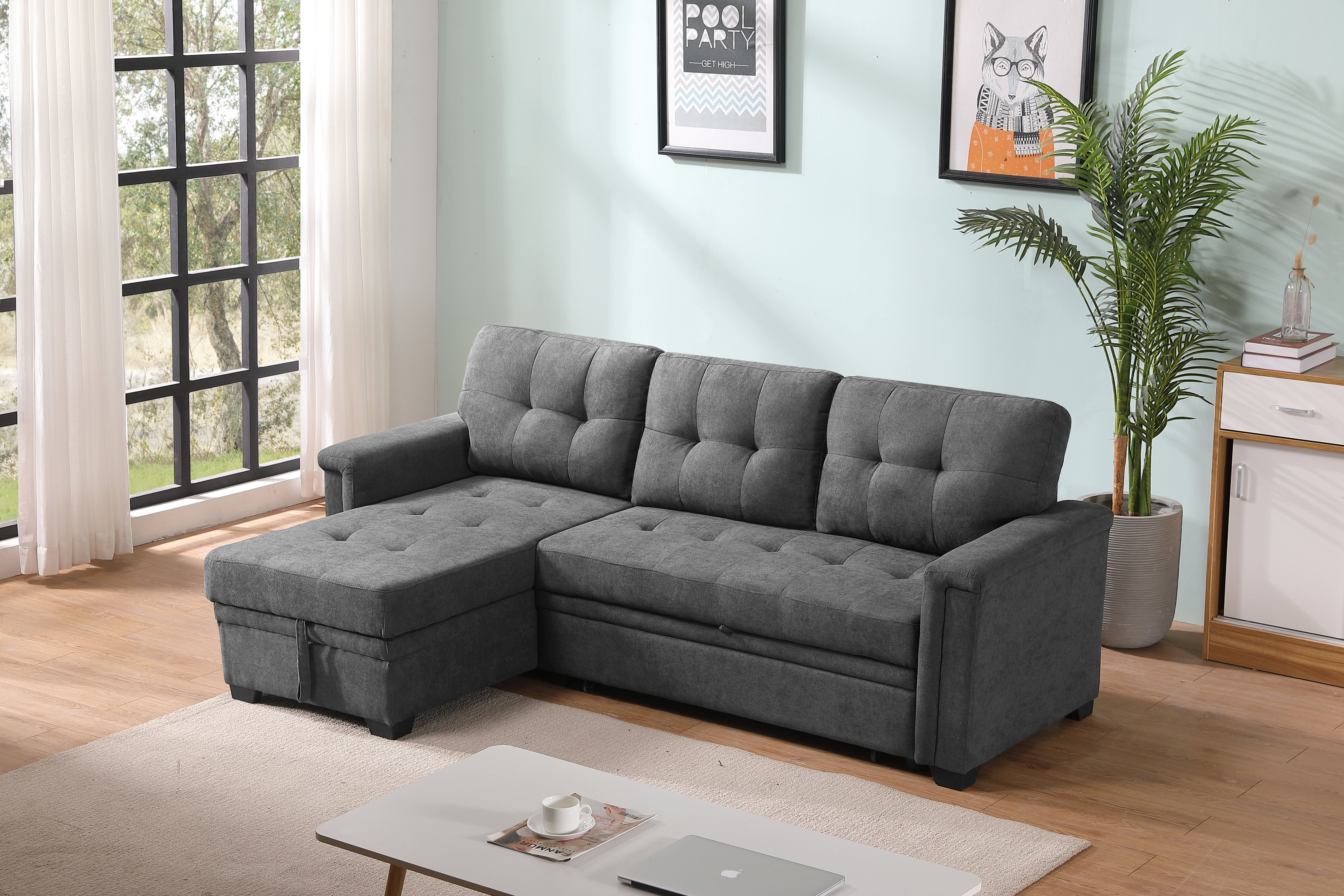 Latitude Run Abdul Raqib 86 Left Hand Facing Sleeper Sectional Reviews Wayfair