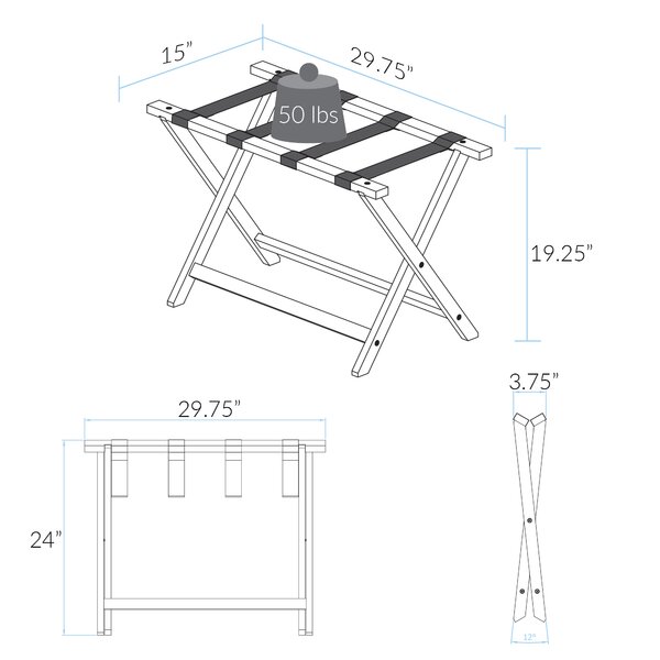 Casual Home Folding Wood Luggage Rack & Reviews | Wayfair