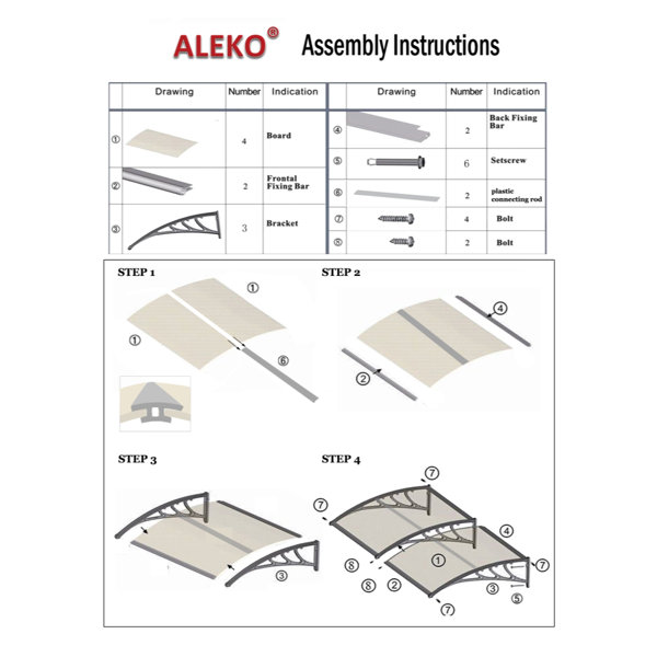 Aleko 80 W X 40 D Manual Retraction Convexdoor Window Awning In Brown Reviews Wayfair