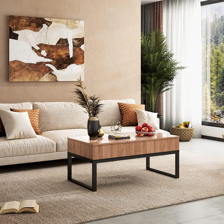 Brayden Studio® Valero Lift Top Extendable Sled Coffee Table with ...