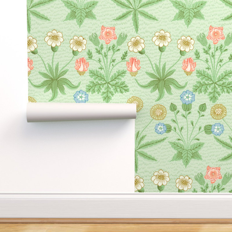 Bungalow Rose Victorian Floral Removable Wallpaper Floral Morris