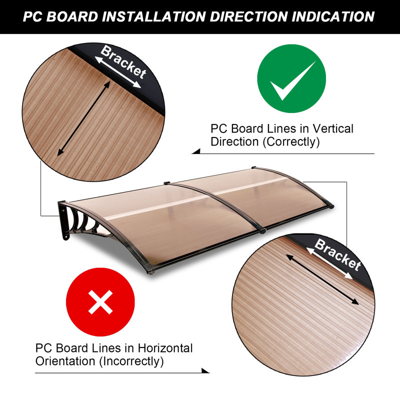 Freeport Park Alvin 6 5 Ft W X 3 Ft D Polycarbonate Standard Door Awning Reviews Wayfair