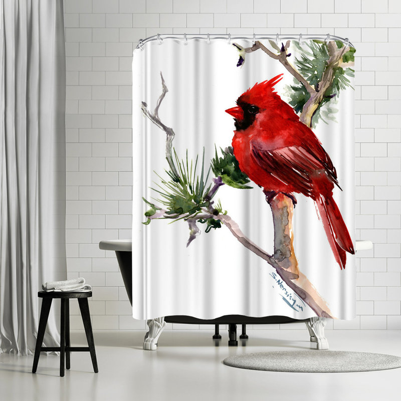 East Urban Home Suren Nersisyan Cardinal Bird Single Shower
