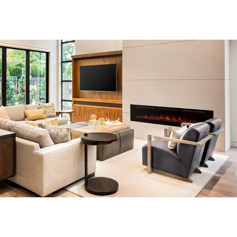 Latitude Run Millner Recessed Wall Mounted Electric Fireplace