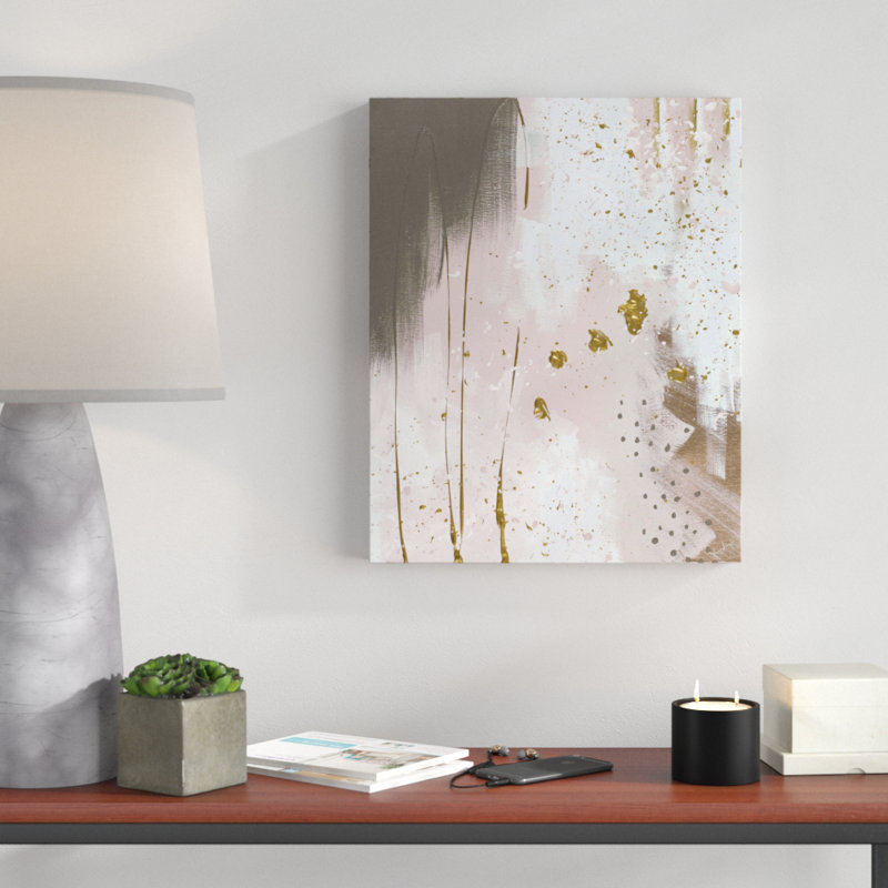 Wrought Studio Pink Gold Oasis Ii Graphic Art Print On Canvas Reviews Wayfair