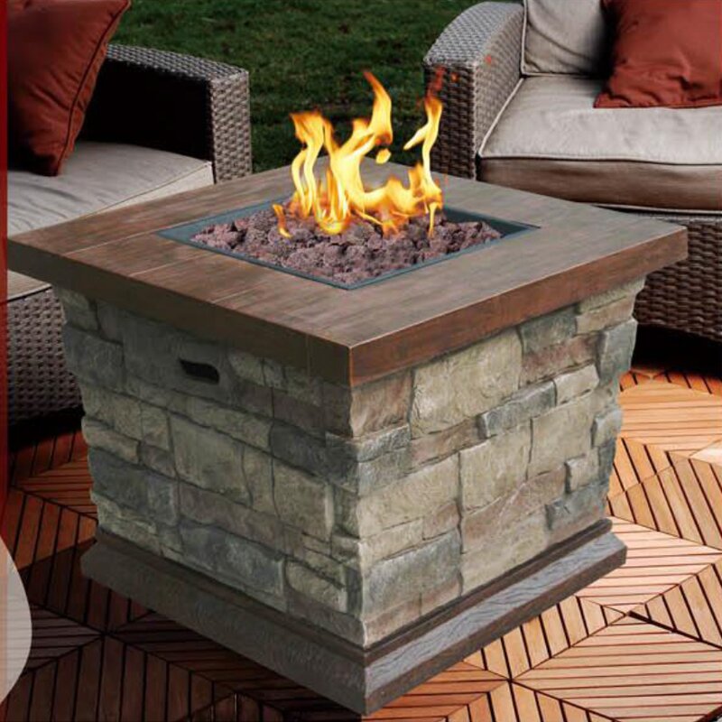 Darby Home Co Clitheroe Faux Stone Propane Fire Pit Table | Wayfair