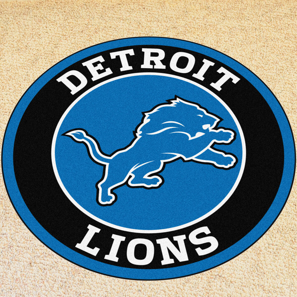 NFL Detroit Lions Roundel 27 in. x 27 in. Non-Slip Indoor Only Mat