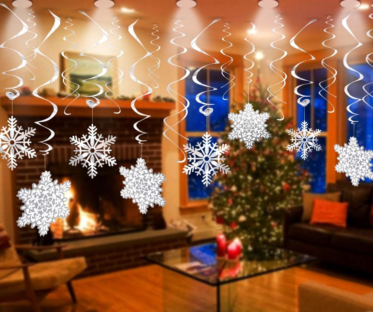 Ornaments Snowflake Banner Xmas Tree Garland Pendant Christmas Decoration