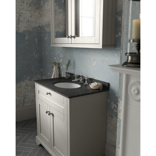 Park Lane Worcester Timeless Sand Floor Standing Vanity Unit & 3Tap Hole Basin Black Marble 800mm