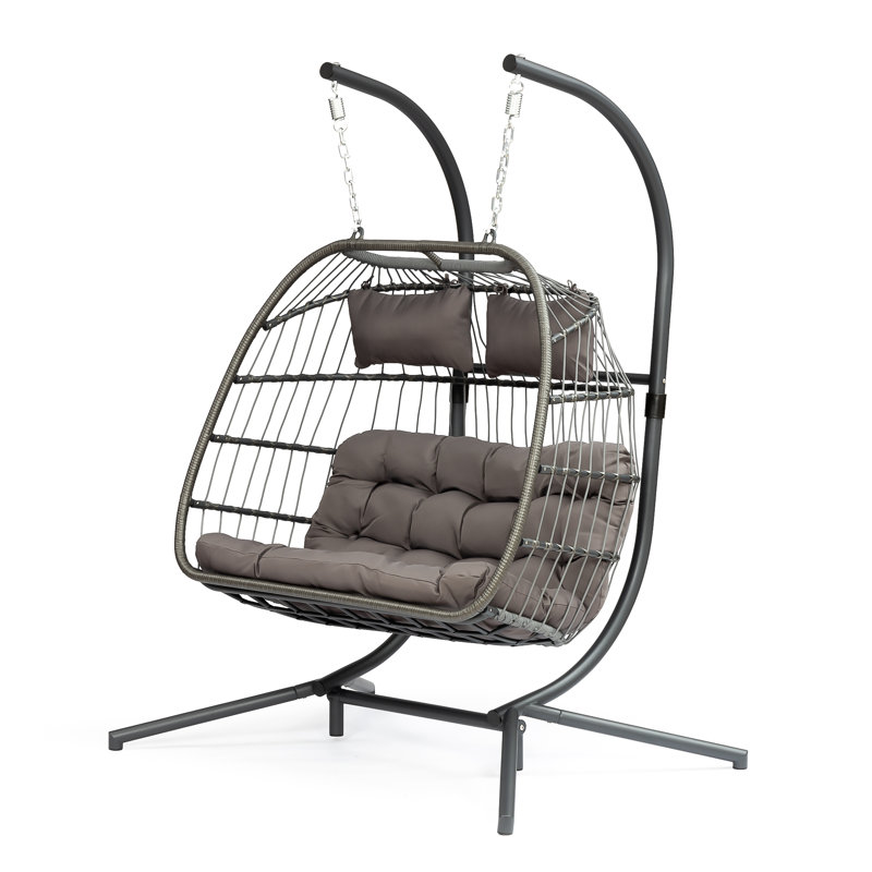 Itapo 2 Person X Large Double Swing Chair Wicker Hanging Egg Chair Wayfair