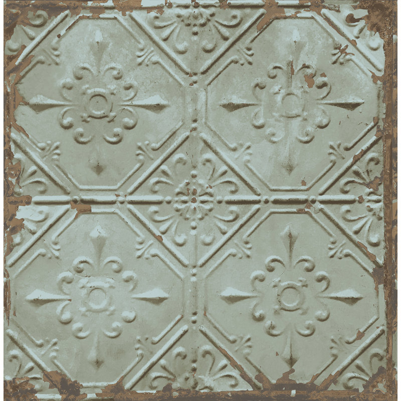 Truro Tin Ceiling Distressed 33 X 20 5 Geometric Tile Wallpaper
