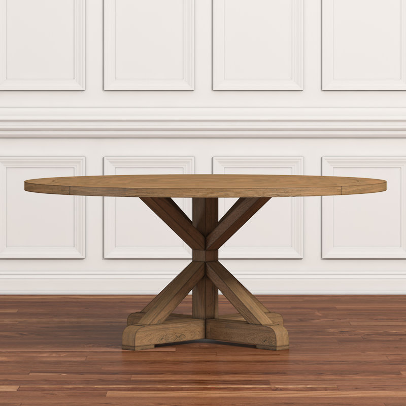Peralta Round Rustic Solid Wood Dining Table