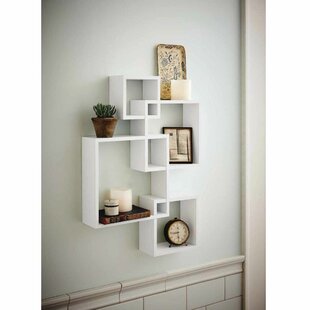 Wall Mounted 4 Cube Intersecting Floating Shelf Set for Decor and Storage for Living Room Bedroom Home Decor Furniture Rolanstar Floating Shelves Rustic Brown