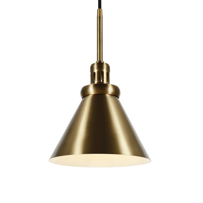 Zeno 1 - Light Single Cone Pendant Finish: Brass