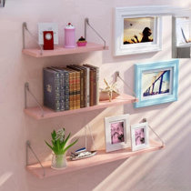 New Stunning Easy To Install Wall Decor Shelf In A Pretty Blush Pink 48cm 