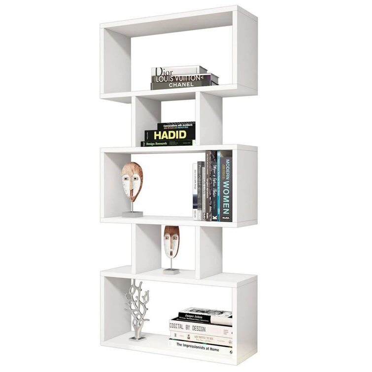 Ivy Bronx Homemania Bookcase Somona 60X22x130cm White | Wayfair.co.uk