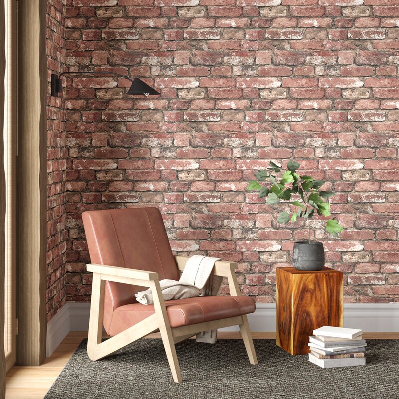 Millwood Pines Khoury 33 X 5 Brick Wallpaper Roll Reviews Wayfair