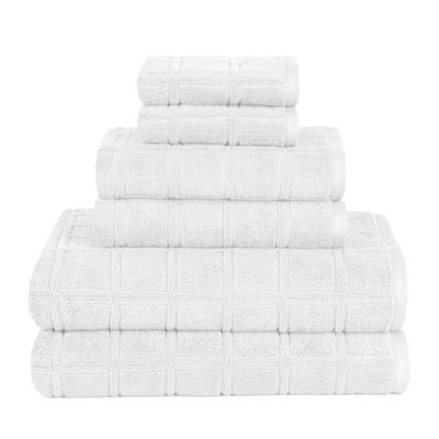Boehm 100% Cotton Manor Jackson 6 Piece Bath Towel Set Breakwater Bay Color: White