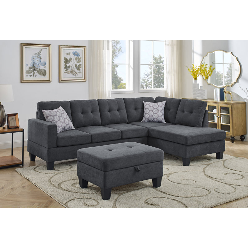 Latitude Run Azzay 98 Chenille Right Hand Facing Sofa And Chaise