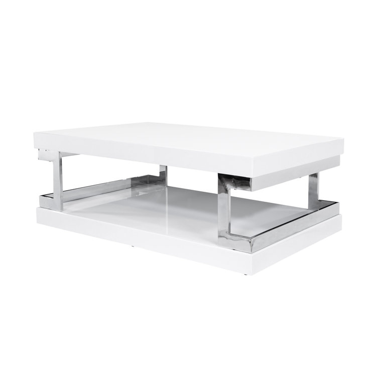 Hokku Designs Wright Floor Shelf Coffee Table With Storage Reviews Wayfair Ca