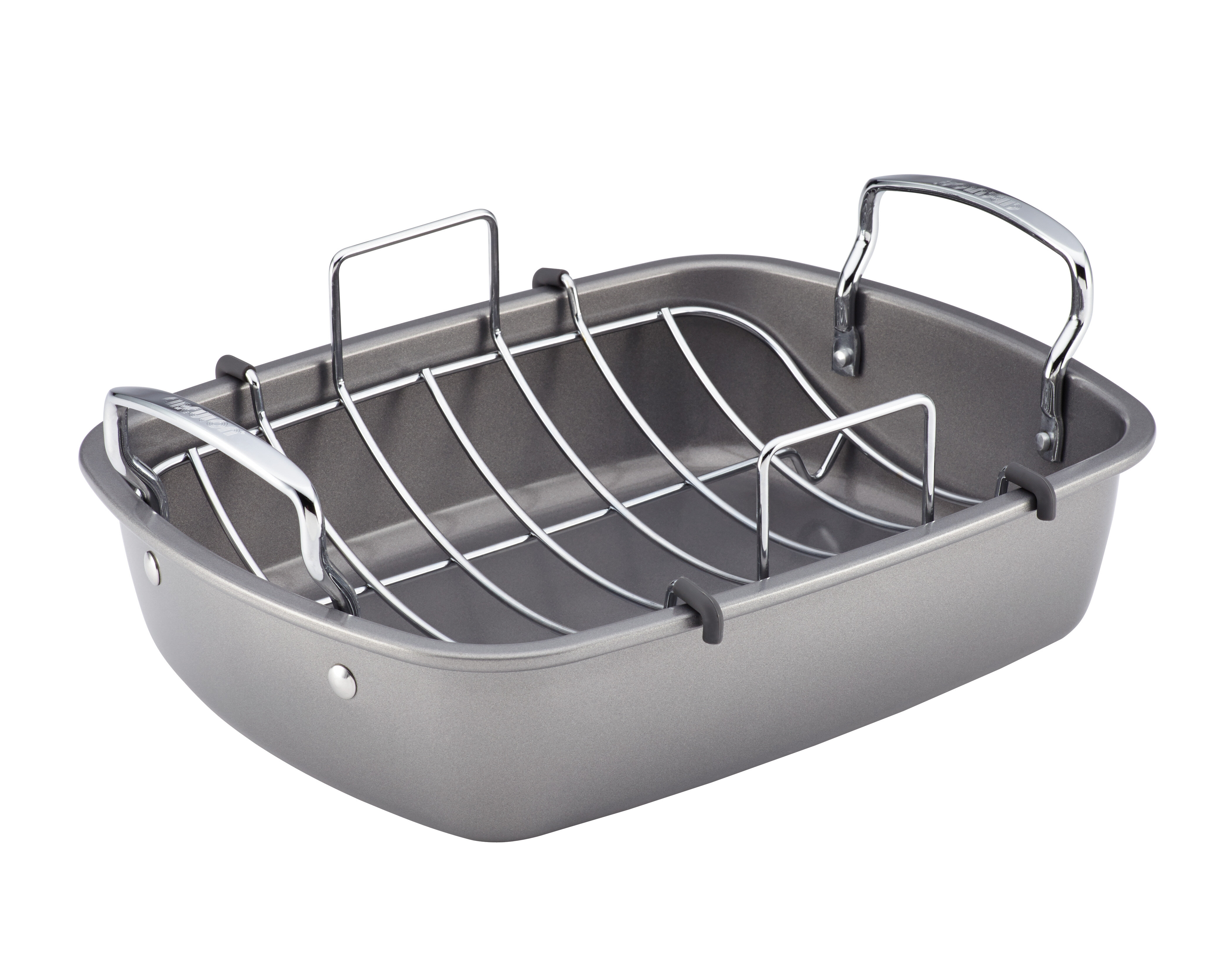 large covered turkey roasting pan with rack