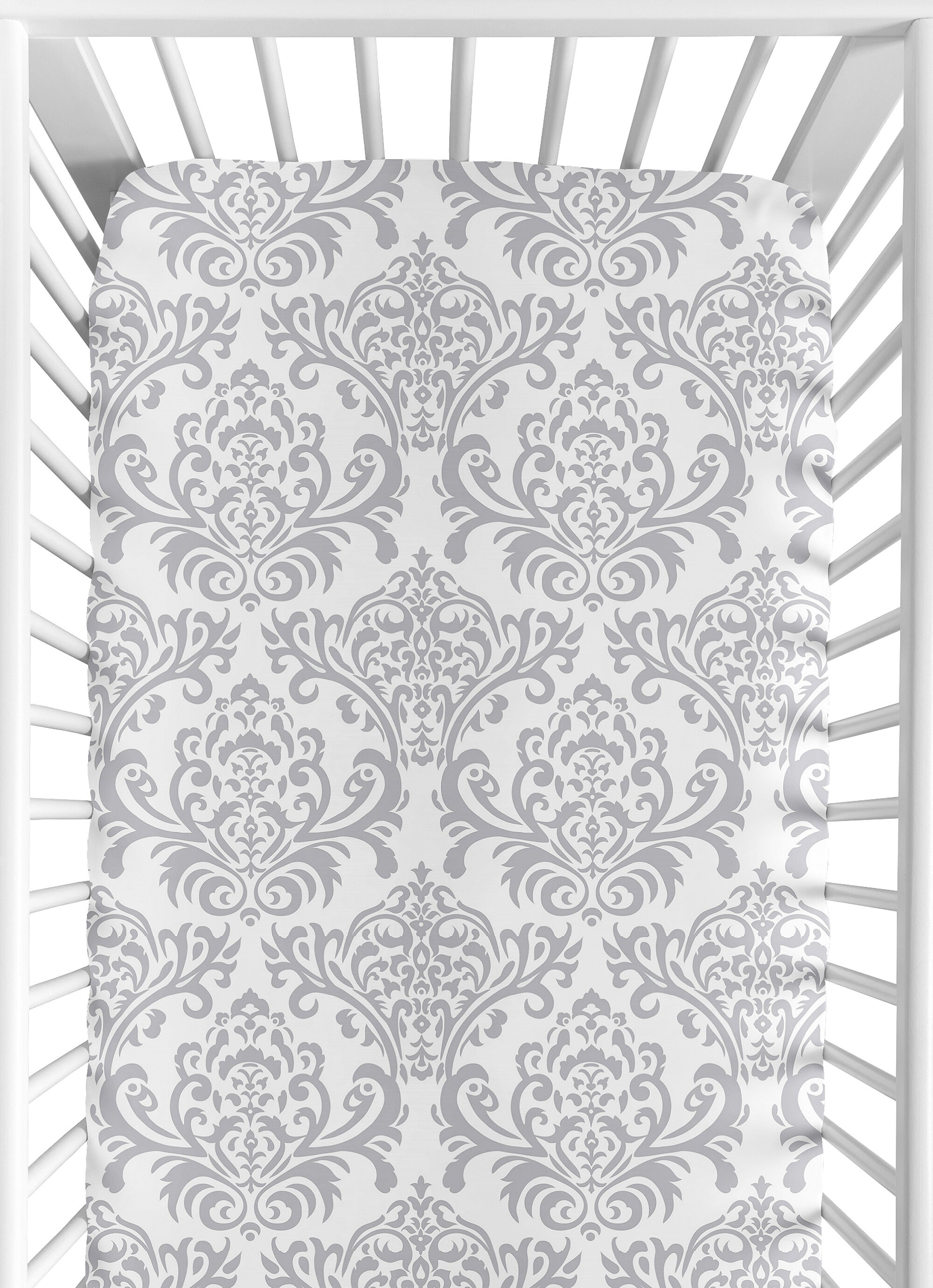 Sweet Jojo Designs Elizabeth Damask Print Fitted Crib Sheet