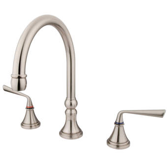 Kingston Brass Silver Sage Double Handle Deck Mounted Roman Tub Faucet Wayfair