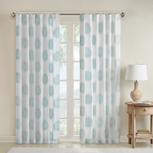 Azura Geometric Sheer Rod pocket Single Curtain Panel