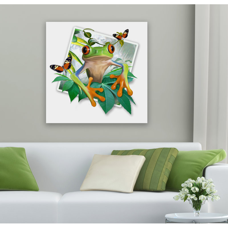 Trademark Art Green Frog Photograph Acrylic Painting Print On