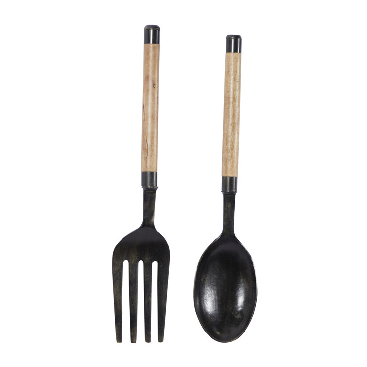 August Grove® 2 Piece Spoon and Fork Metal Wall Décor Set ...