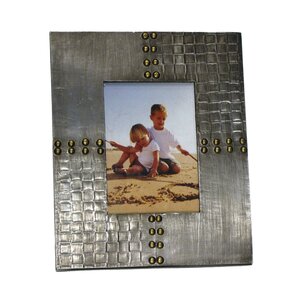 Wood Rivet Tabletop Picture Frame