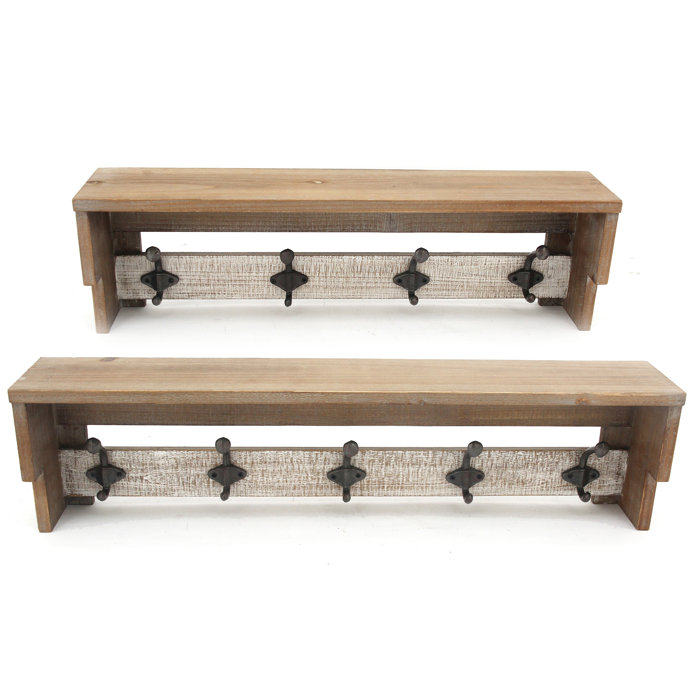 Millwood Pines Mcelligott 2 Piece Wall Mounted Coat Rack Set