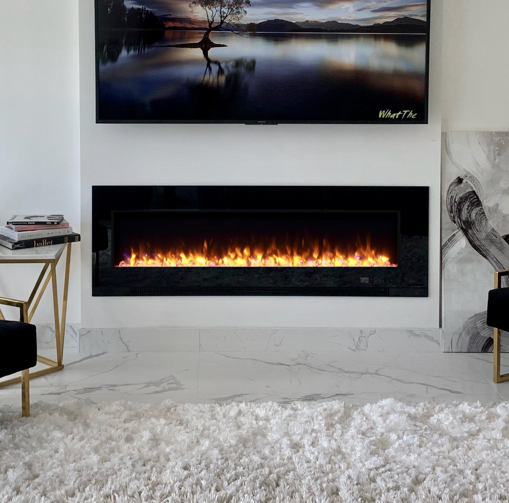 Ivy Bronx Aurora Electric Fire & Reviews 