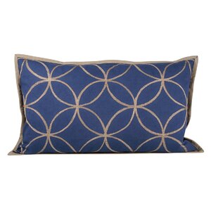 Lylah Alisha Indigo Cotton Lumbar Pillow