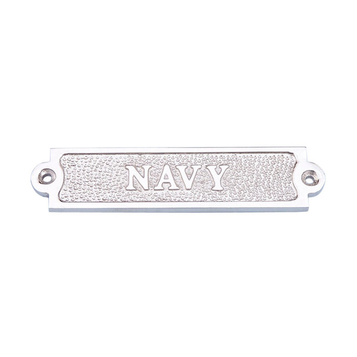 6 Chrome Navy Sign Wall Décor 6 Chrome Navy Sign Wall Décor