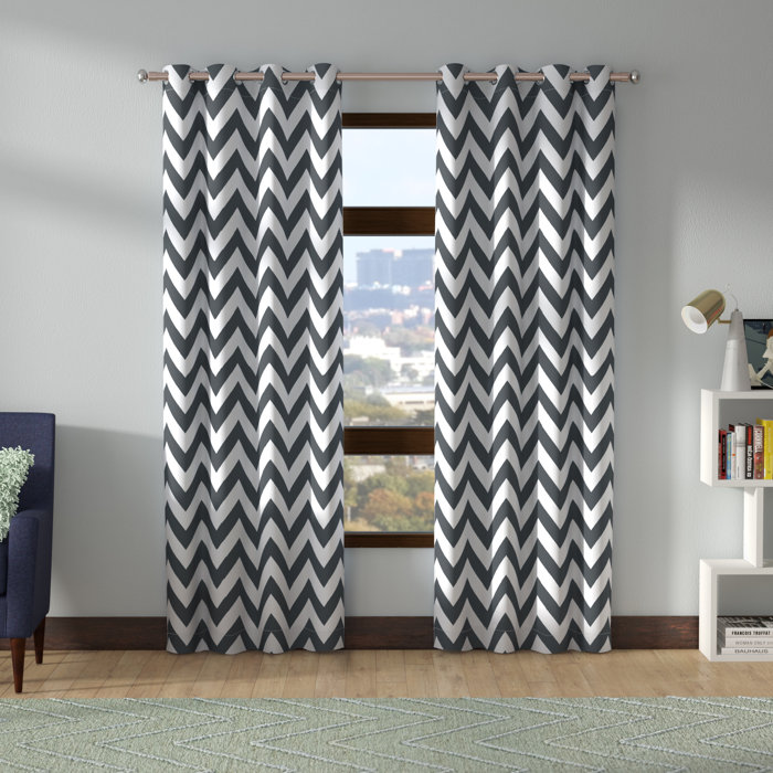 Latitude Run Khalil Chevron Blackout Thermal Grommet Curtain