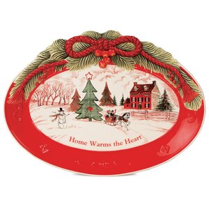 Home Warms The Heart Oval Cookie Platter (Set of 2)