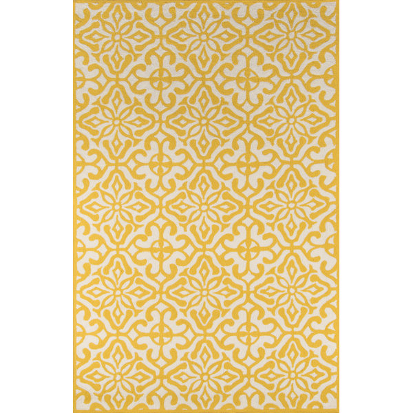 St James Hand Hooked Yellow White Indoor Outdoor Area Rug St James Hand Hooked Yellow White Indoor Outdoor Area Rug