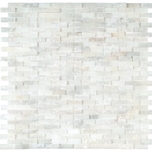 Greecian Splitface Marble Mosaic Tile in White