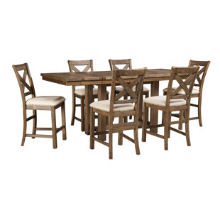 Go to store & view more images Laurel Foundry Modern Farmhouse Hillary Counter Height Extendable Dining Table