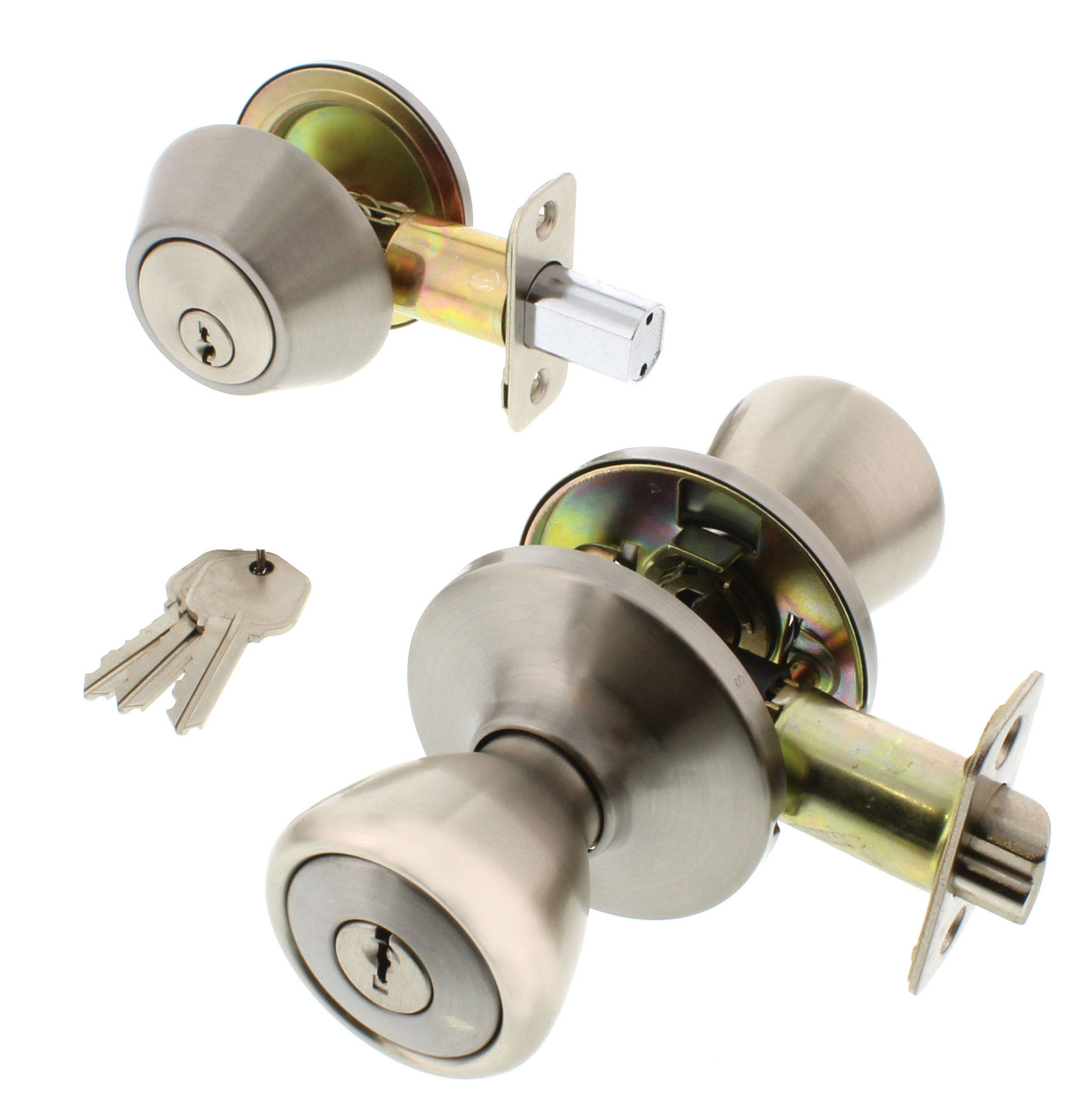 Ultra Security Single Cylinder Knob Exterior Knob Set Interior